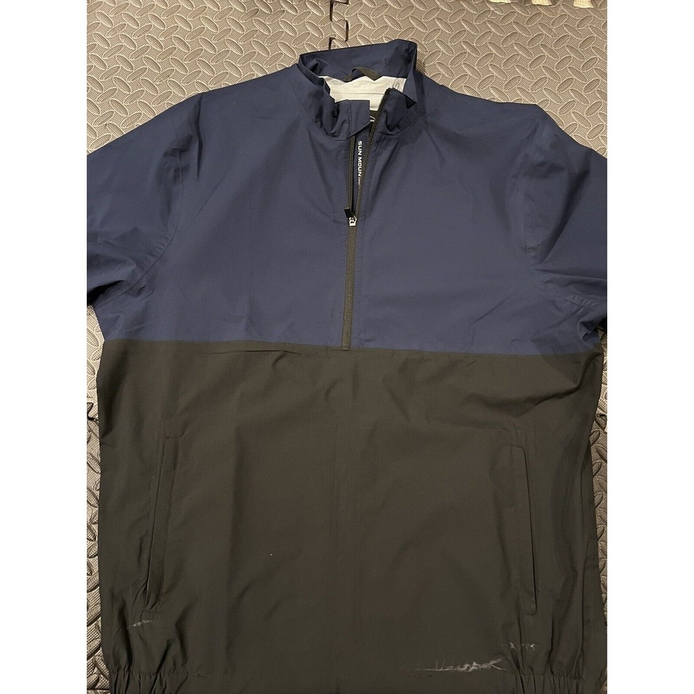 Sun Mountain Rainflex Navy Men Large 1/2 Zip Pullover Golf Rain Shirt bad birdie